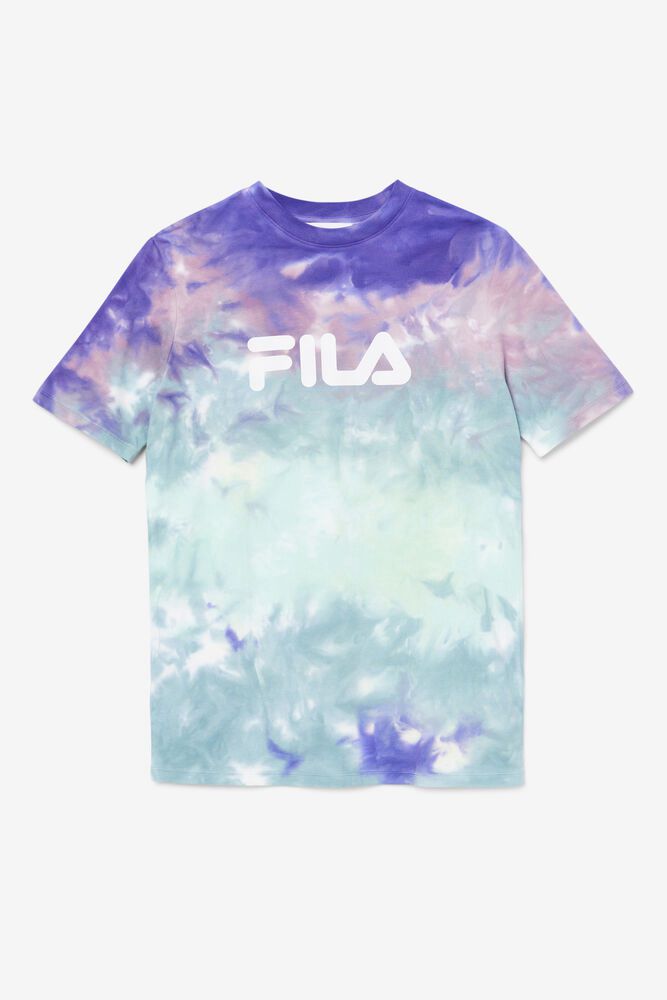 Fila T-Shirt Alivia Tie Dye Womens Blue - India PZR-024536